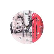 Horloge murale Londres 'London City' bus cabine tlphonique rouge